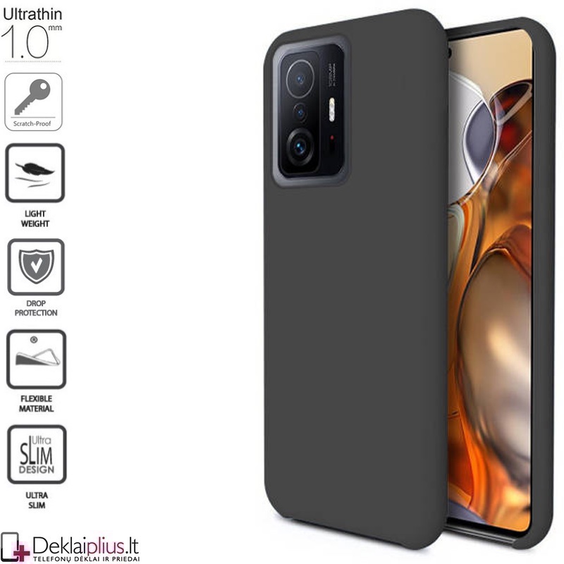 Silikoninis 1mm. storio dėklas - juodas (telefonui Xiaomi 11T/11T Pro) Silikoninis 1mm. storio dėklas - juodas (telefonui Xiaomi 11T/11T Pro)